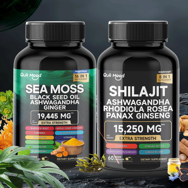 Shilajit, Ashwagandha, Sea Moss16 in 1 Combo
Energy Boosting All around support for Men and Women